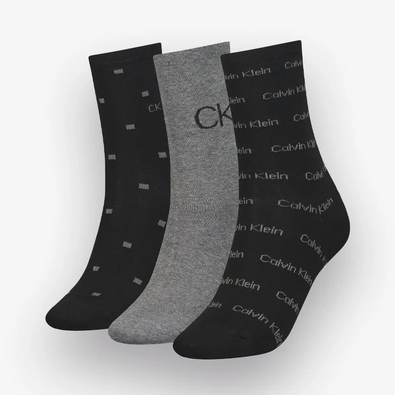 Meias Calvin Klein Women Sock 3P Lurex Logo Giftbox